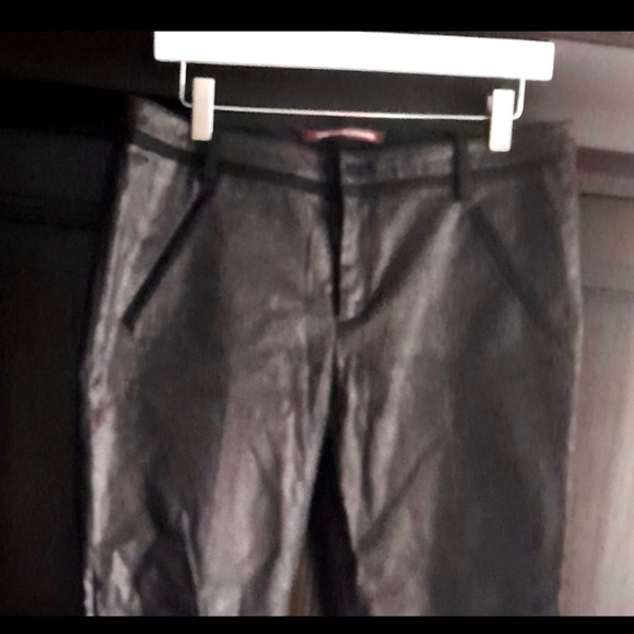 Comptoir des cottoniers Black Metallic Waxed Cotton Canvas pants - Picture 1 of 6